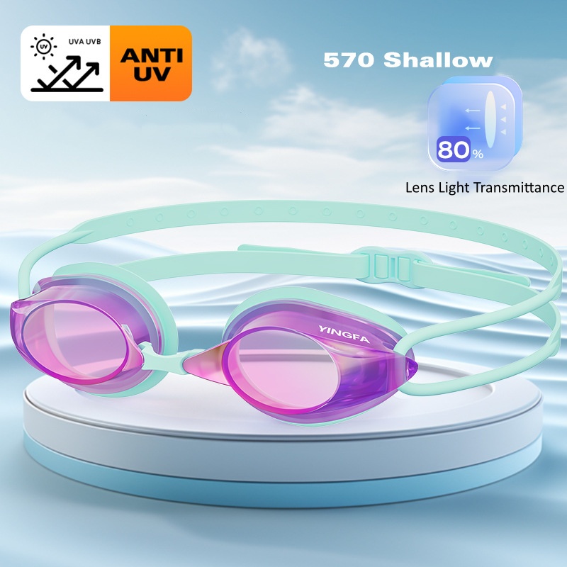 Goggles Swim - ユニセックスレーシングスイムゴーグル - 曇り止めUV保護、流体力学デザイン、クイックリリースバックル、3種類のノーズクリップサイズ（S/M/L）