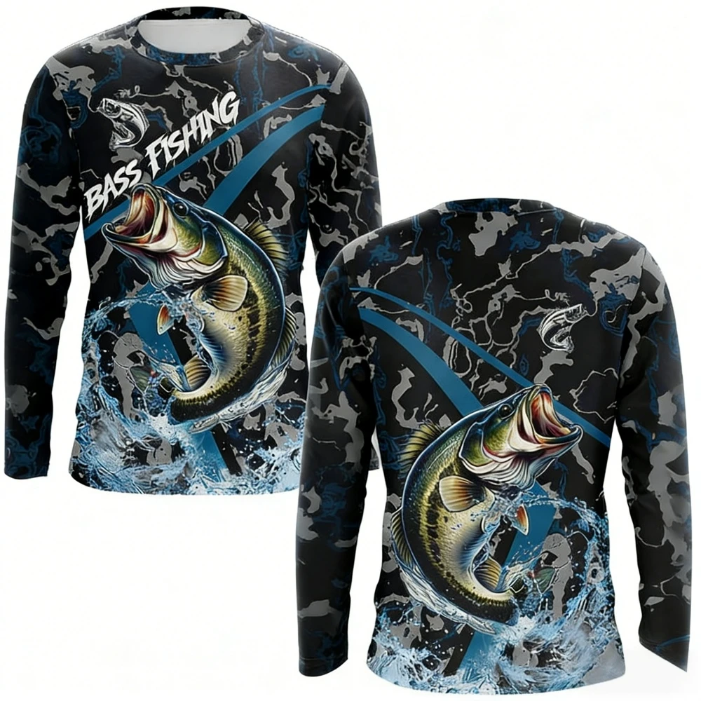 Rash Guard - メンズ用フィッシングシャツ、長袖、UPF（紫外線防止）機能、速乾性、軽量、通気性、アウトドア、ハイキング、狩猟、迷彩柄、ラッシュガード、ジャージ。