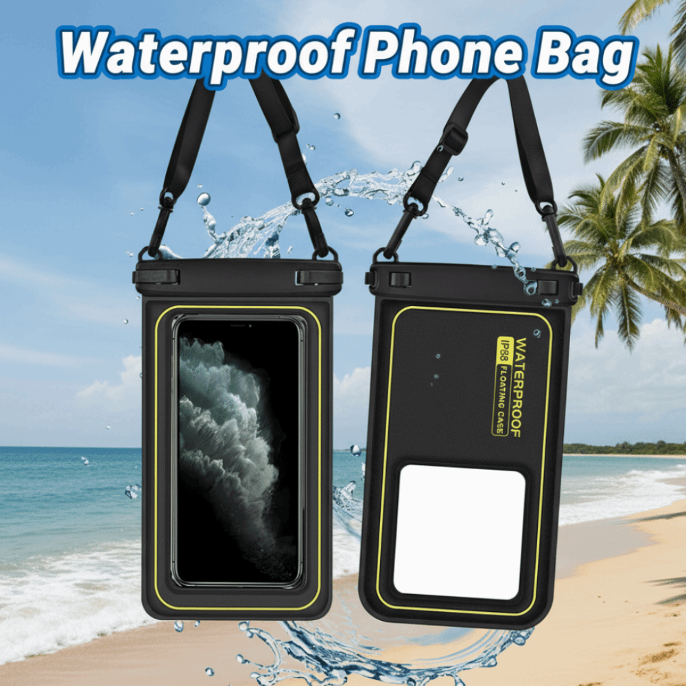 Dry Bag Waterproof - タッチスクリーン対応、防水仕様の携帯電話用バッグ。透明で水中でも使用可能。汎用性の高いPVC製。