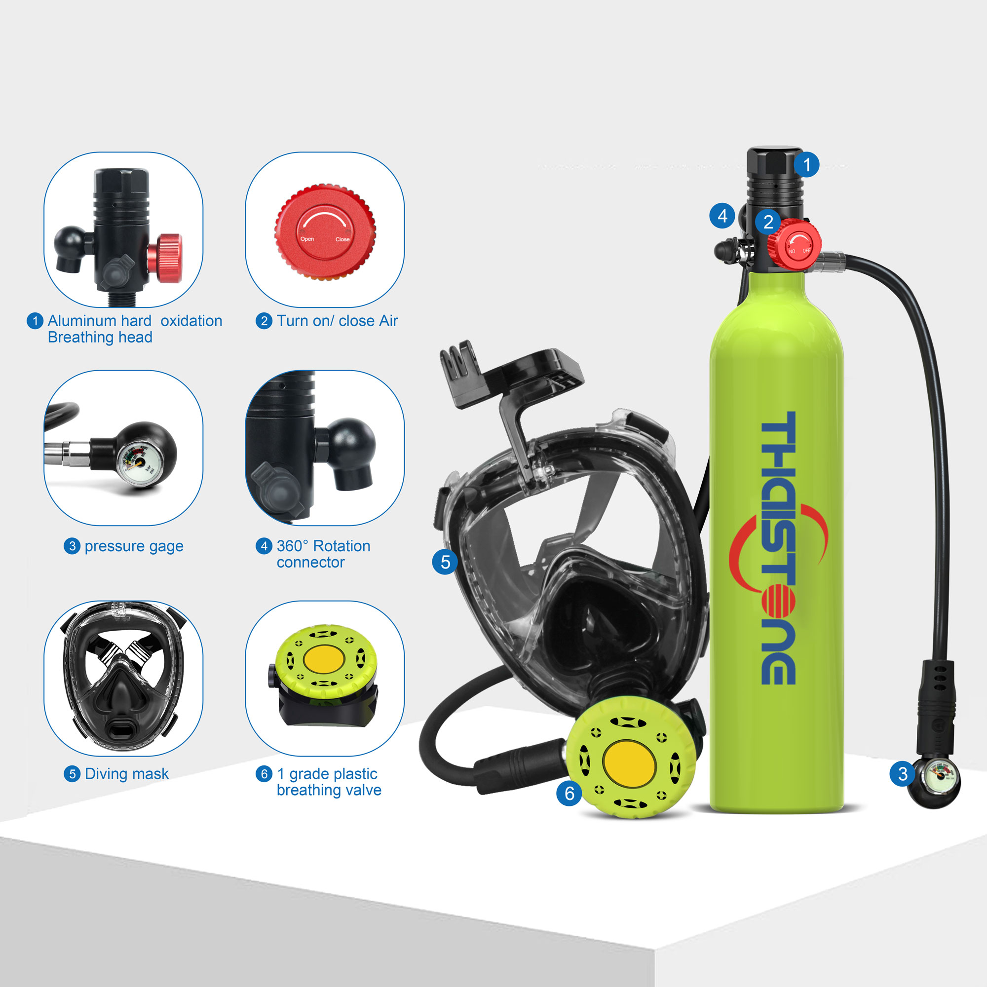 THAISTONE 1L スキューバ用酸素ボンベ（手動ポンプ - Diving Mask のレビューと価格