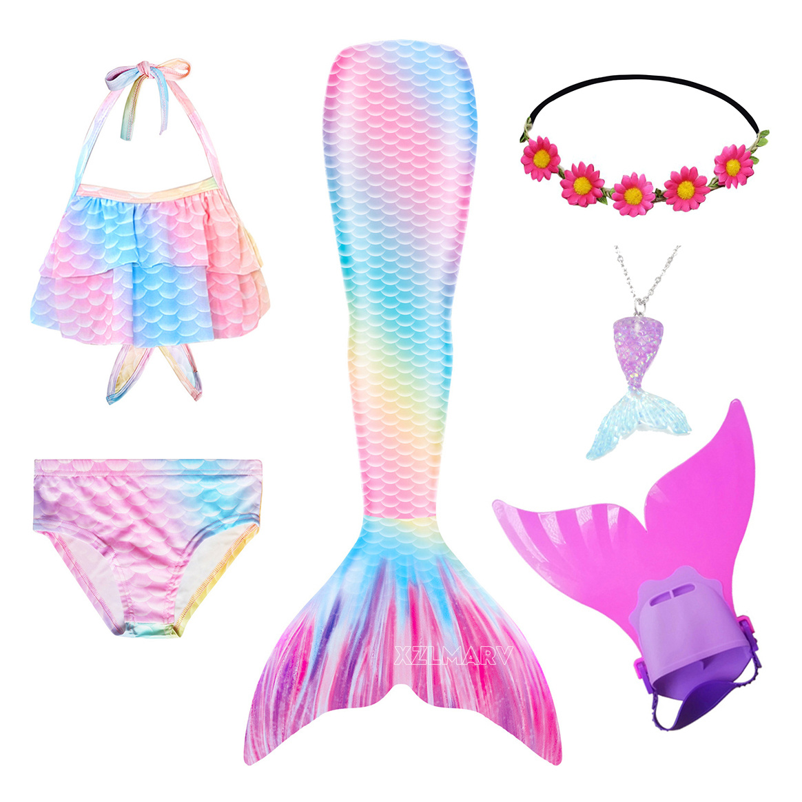 女の子用水着 マーメイドテール アリエル風 マーメイドコスチ - Flippers Swimming のレビューと価格