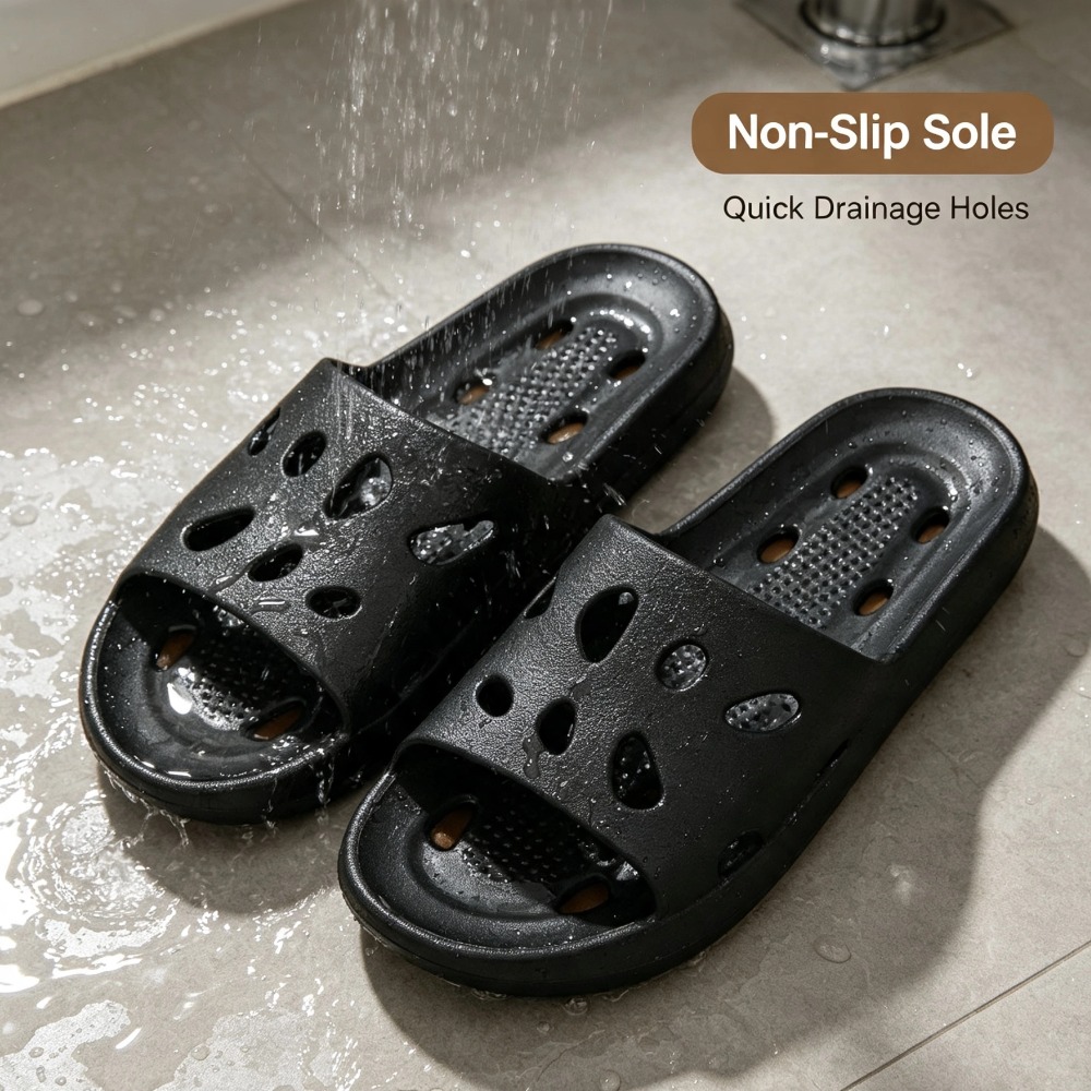 男性用EVAシャワースリッパ、滑り止め、速乾性、排水穴付き、 - Flippers Swimming のレビューと価格