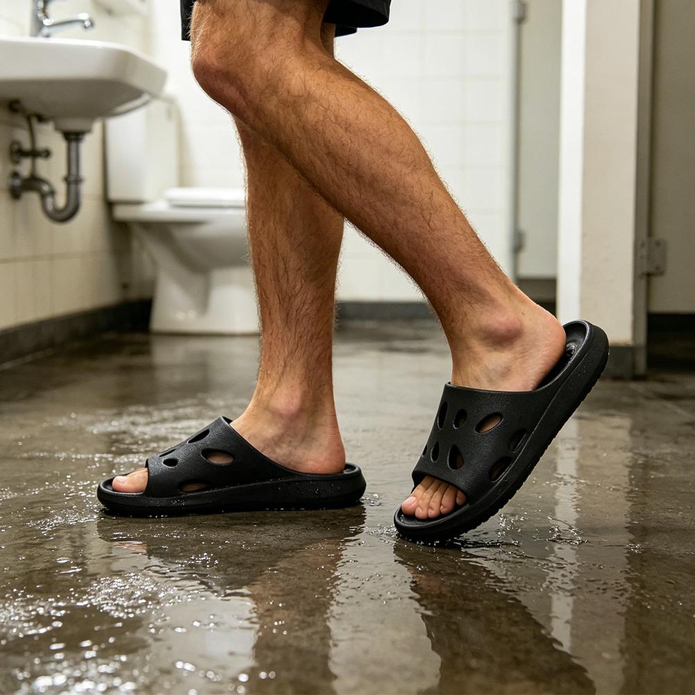 男性用EVAシャワースリッパ、滑り止め、速乾性、排水穴付き、 - Flippers Swimming のレビューと価格