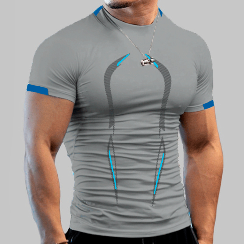 男性のためのスタイリッシュなジムトレーニング圧縮シャツ、アス - Rash Guard のレビューと価格