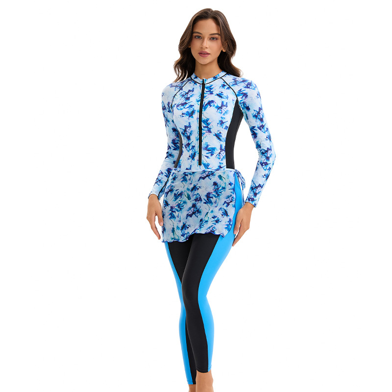 新しい女性用長袖控えめツーピースラッシュガード、全身を覆う日 - Rash Guard のレビューと価格