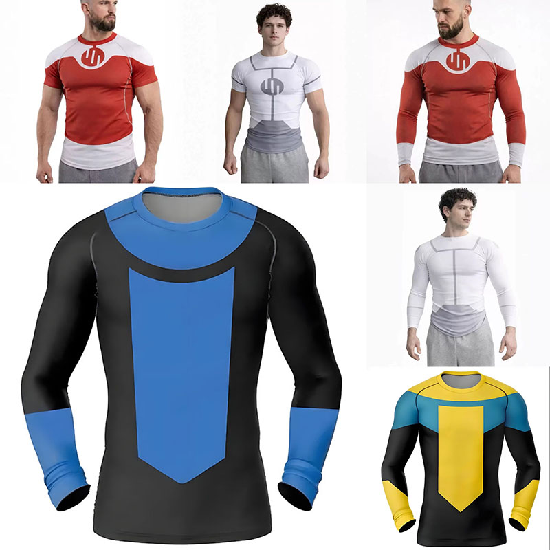 新しい無敵コスプレラッシュガードダイビングジム Tシャツ B - Rash Guard のレビューと価格