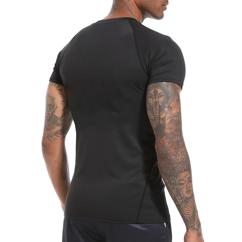 メンズプリントコンプレッションシャツ夏半袖ラッシュガードジム - Rash Guard のレビューと価格